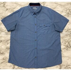 Avalanche Outdoor Supply Mens Button Up Shirt XL Blue Pinstripe Short Sleeve